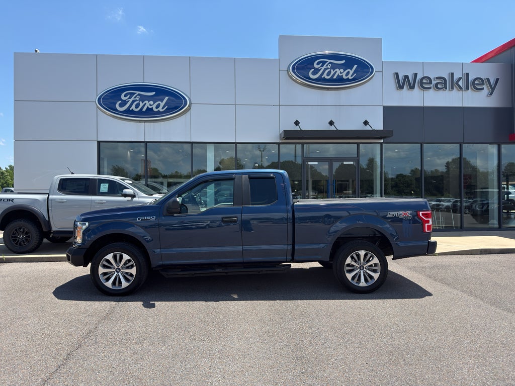 2018 Ford F-150 XL in Blue Jeans Metallic — front three-quarter view