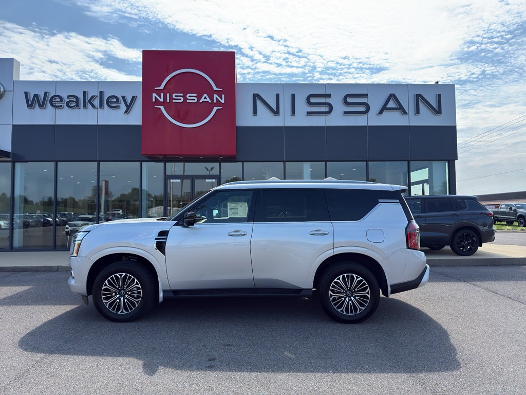 2026 Nissan Armada SL in BRILLIANT SILVE — front three-quarter view